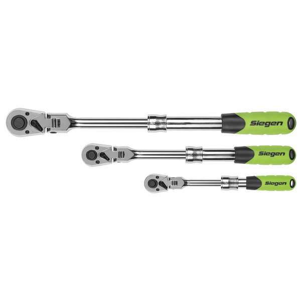 Sealey S01297 Siegen Extendable Flexi-Head Ratchet Wrench Set 3pc