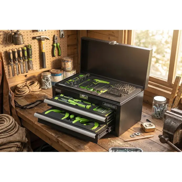 Sealey S01335 Siegen Mini Toolbox 2 Drawer with 111pc Tool Kit