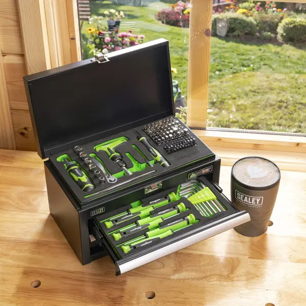 Sealey S01335 Siegen Mini Toolbox 2 Drawer with 111pc Tool Kit