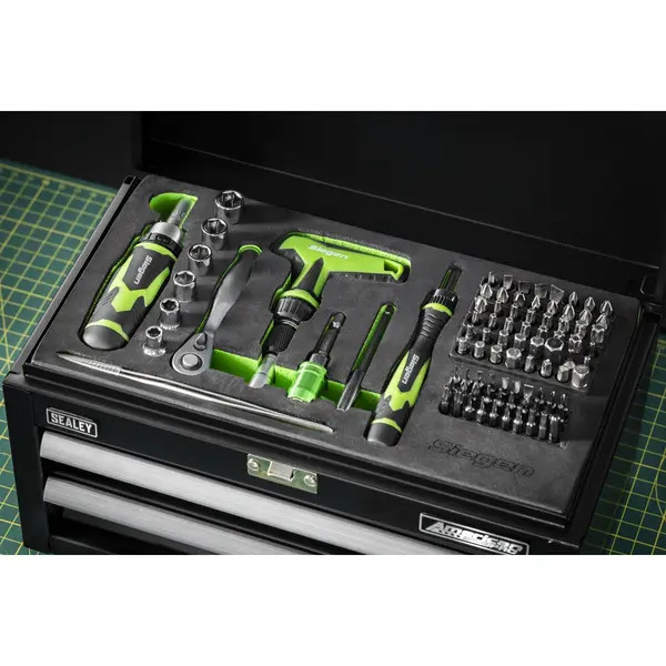 Sealey S01335 Siegen Mini Toolbox 2 Drawer with 111pc Tool Kit