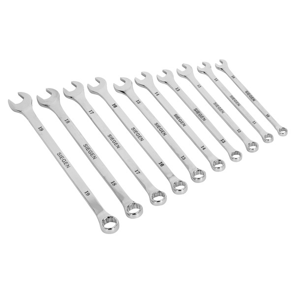 Sealey S0832 Siegen Extra-Long Combination Spanner Set 10pc
