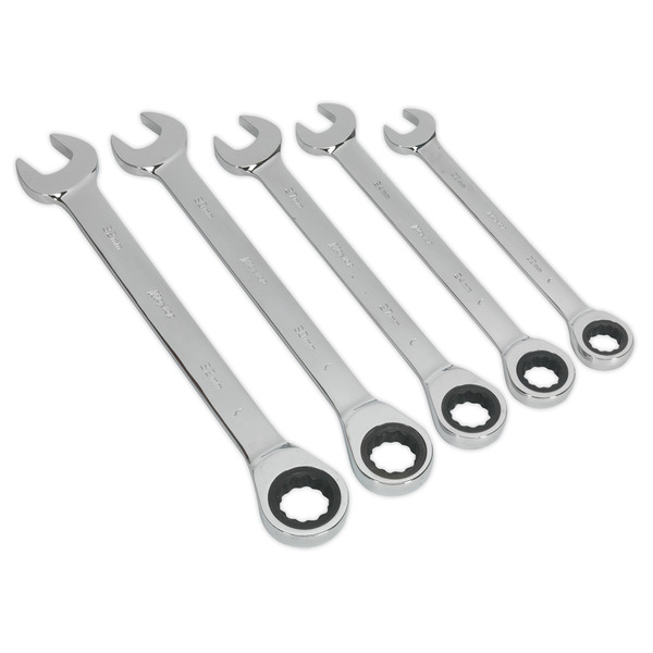 Sealey S0985 Siegen Combination Ratchet Spanner Set 5pc
