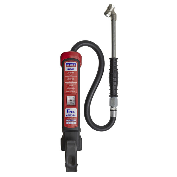 Sealey SA37/93B PCL Anodised Tyre Inflator with Twin Push-On Connector