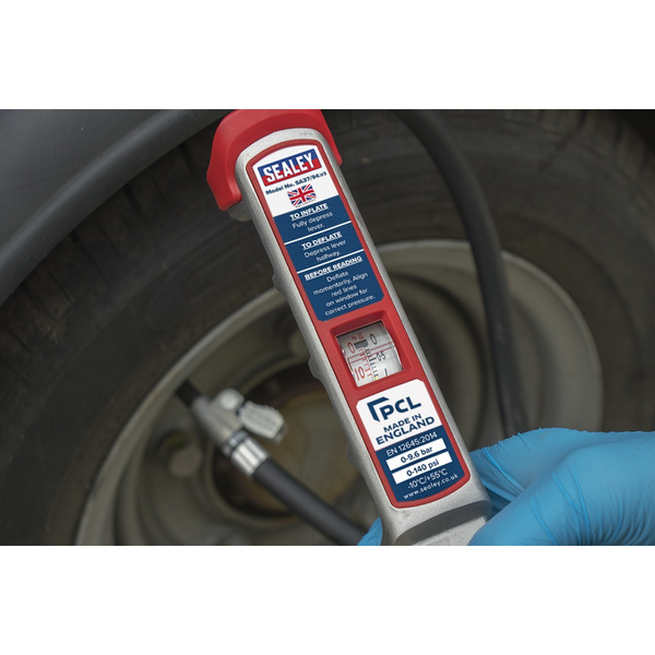 Sealey SA37/94 PCL Professional Tyre Inflator with 2.5m Hose & Clip-On Connector