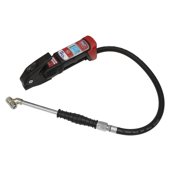 Sealey SA37/96B PCL Anodised Digital Tyre Inflator with Twin Push-On Connector