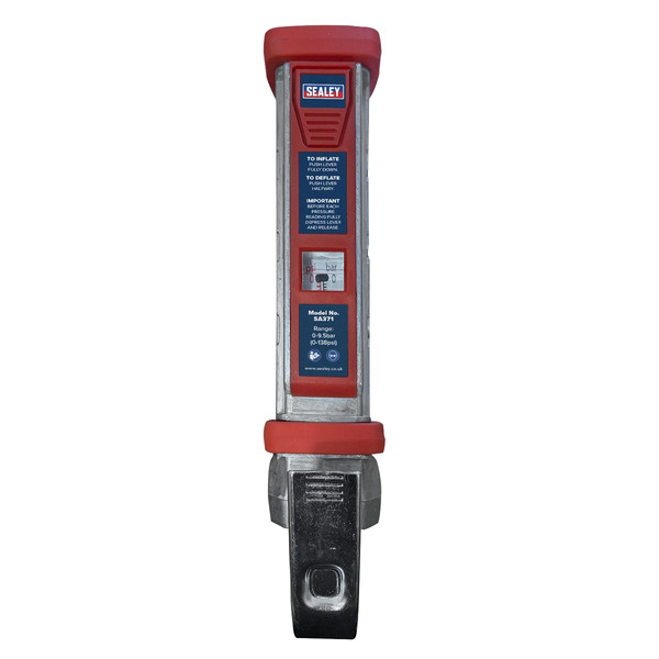 Sealey SA371 Tyre Inflator with 0.5m Hose & Twin Push-On Connector