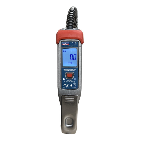 Sealey SA375 Digital Tyre Inflator with 2.7m Hose & Clip-On Connector