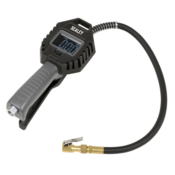 Sealey SA500 Digital Tyre Inflator with Clip on Connector & Rechargeable Digital Display