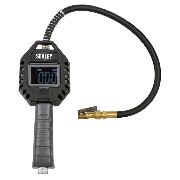 Sealey SA500 Digital Tyre Inflator with Clip on Connector & Rechargeable Digital Display