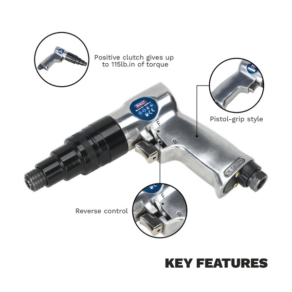 Sealey SA58 Pistol Grip Air Screwdriver