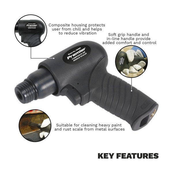 Sealey SA660 Premier Composite Pistol Type Air Needle Scaler