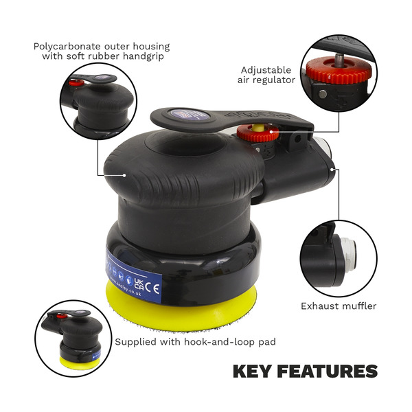 Sealey SA802 Premier Air Palm Orbital Sander 75mm