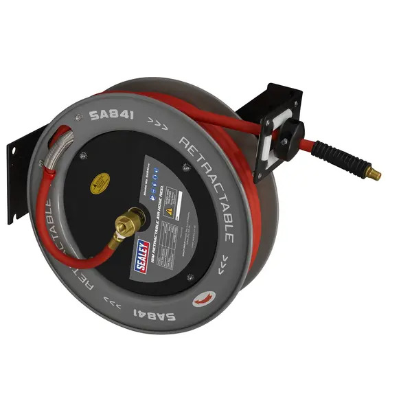 Sealey SA841 15m Retractable Rubber Air Hose with Steel Reel 10mm ID