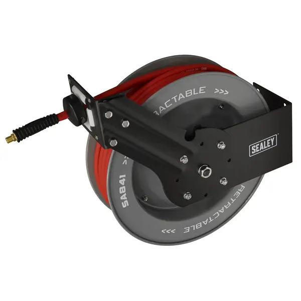 Sealey SA841 15m Retractable Rubber Air Hose with Steel Reel 10mm ID