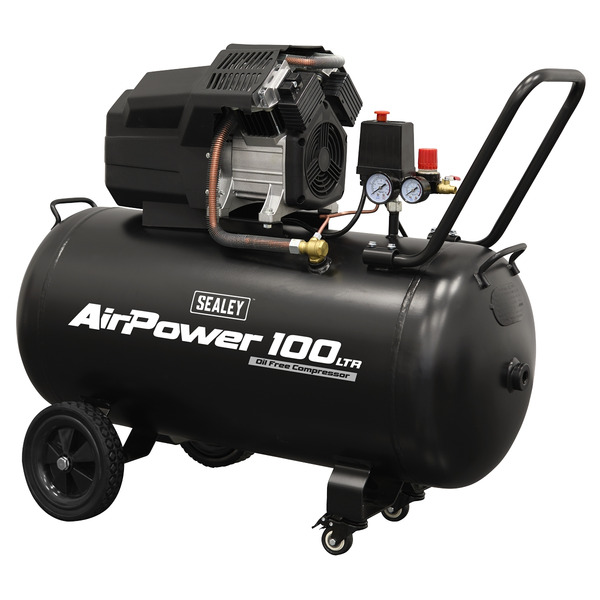 Air Compressor 100L V-Twin Oil Free Direct Drive 3hp