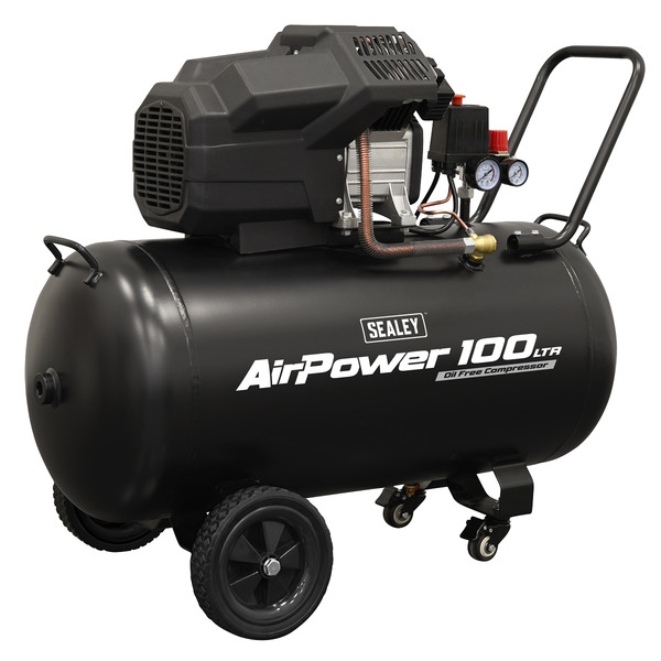 Air Compressor 100L V-Twin Oil Free Direct Drive 3hp