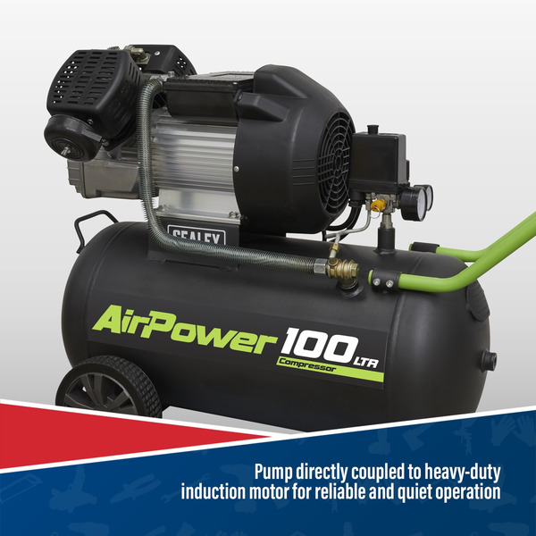 100L V-Twin Direct Drive Air Compressor 3hp