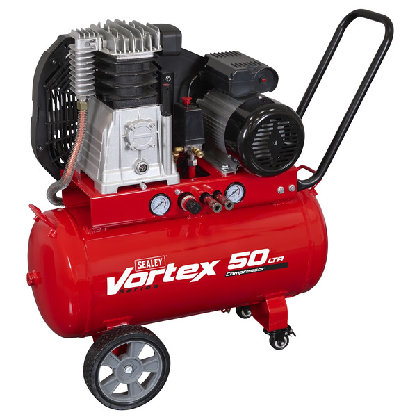 Sealey 50L Belt Drive Air Compressor with Cast Cylinders & Wheels 3.5hp