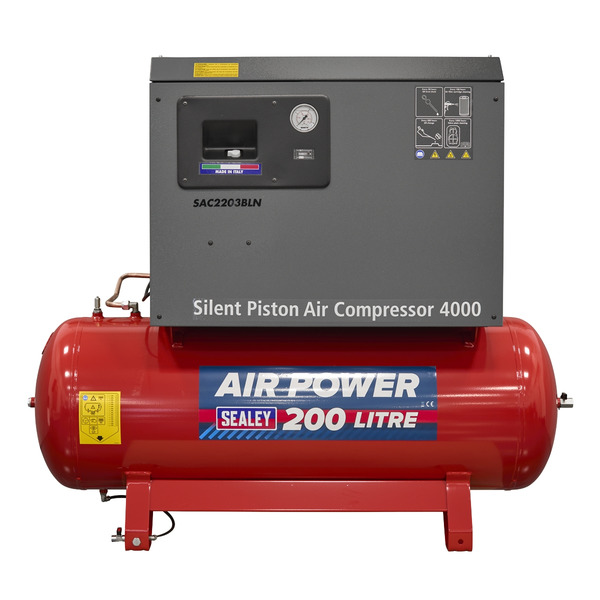 Sealey SAC2203BLN 200L Low Noise Belt Drive Air Compressor with Cast Cylinders 3hp
