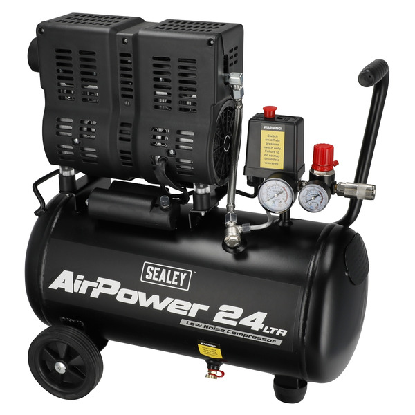 Sealey SAC2400S 24L Low Noise Oil Free Direct Drive Air Compressor 1hp