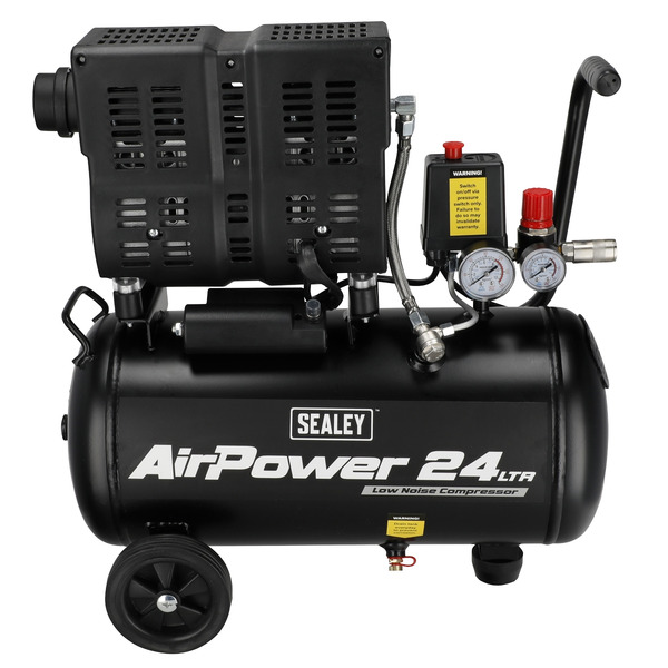Sealey SAC2400S 24L Low Noise Oil Free Direct Drive Air Compressor 1hp