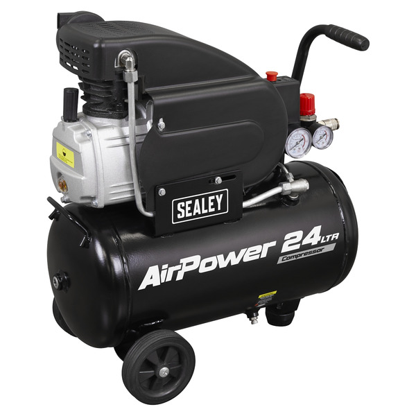 Sealey 24L Direct Drive Air Compressor 2hp with 4pc Air Accessory Kit