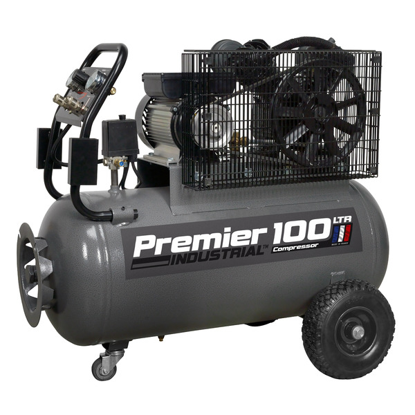 Sealey Premier 100L Belt Drive Air Compressor with Front Control Panel 3hp