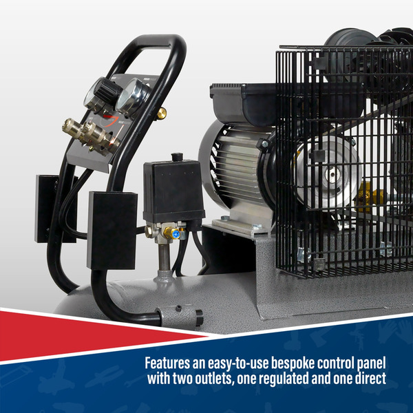 Sealey Premier 100L Belt Drive Air Compressor with Front Control Panel 3hp