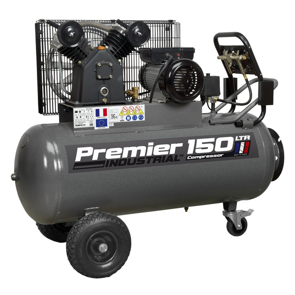 Premier 150L Belt Drive Air Compressor with Front Control Panel 3hp