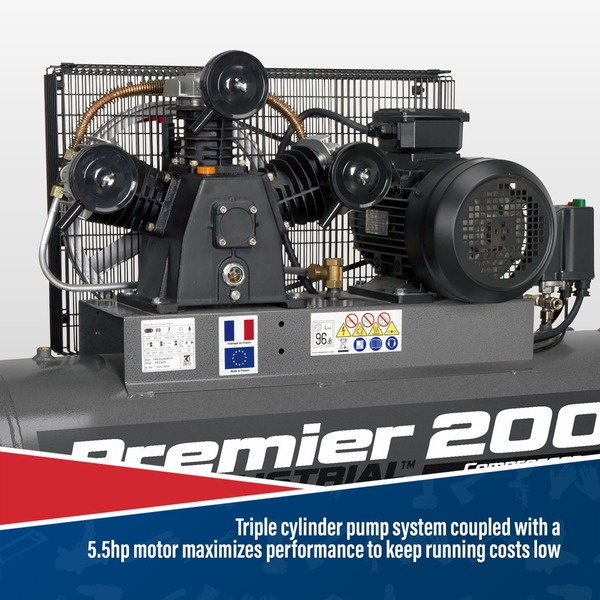 Sealey Premier 200L Belt Drive Air Compressor 5.5hp