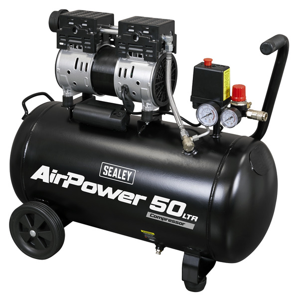 Sealey 50L Low Noise Oil Free Direct Drive Air Compressor 1hp