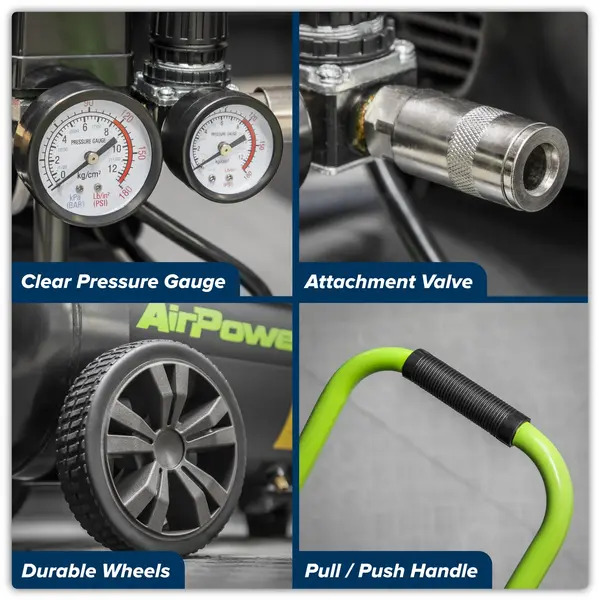 Sealey SAC5020EPK 50L Direct Drive Air Compressor 2hp with 4pc Air Accessory Kit