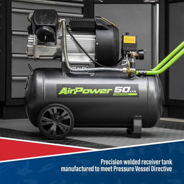 Sealey SAC5030VE 50L V-Twin Direct Drive Air Compressor 3hp