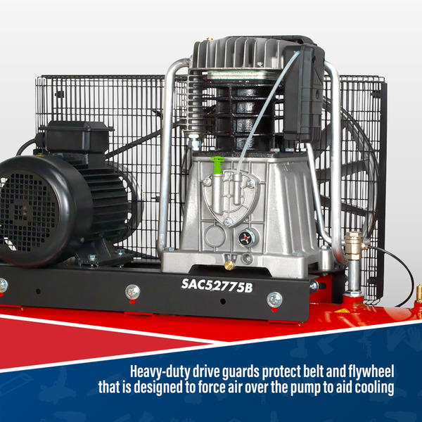 Sealey 270L Belt Drive Air Compressor with Cast Cylinders 7.5hp 2-Stage