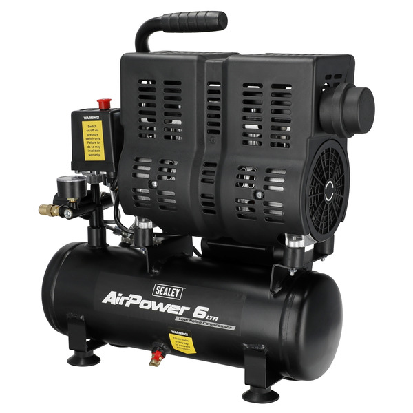 Sealey SAC6000S 6L Oil Free Low Noise Direct Drive Air Compressor 1hp