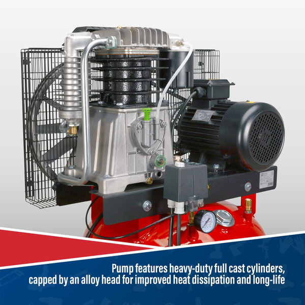 Sealey 270L Vertical Belt Drive Air Compressor with Cast Cylinders 7.5hp 2-Stage