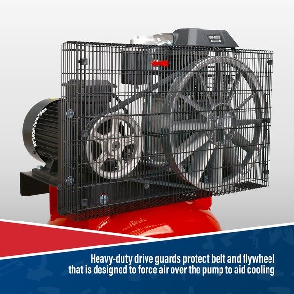 Sealey 270L Vertical Belt Drive Air Compressor with Cast Cylinders 7.5hp 2-Stage