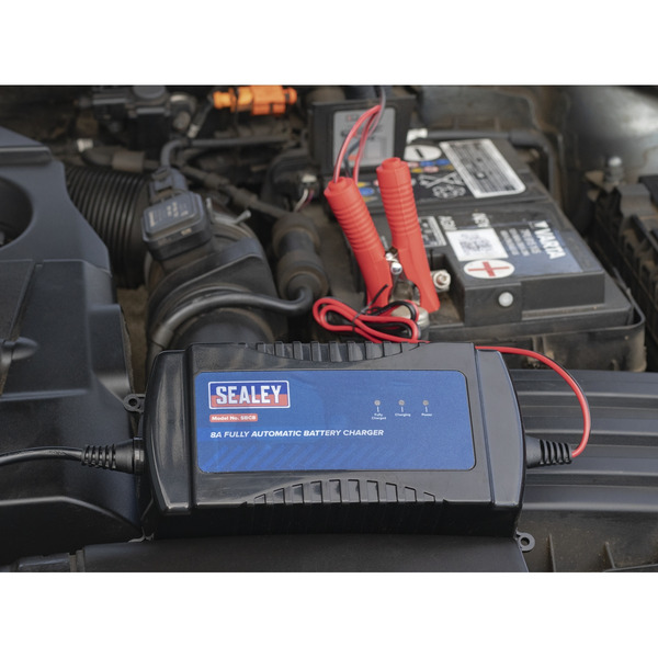 Sealey SBC8 12V Fully Automatic Battery Maintainer/Charger 8A