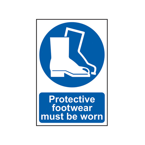 Scan SCA0016 Protective Footwear Must Be Worn - PVC Sign 200 x 300mm