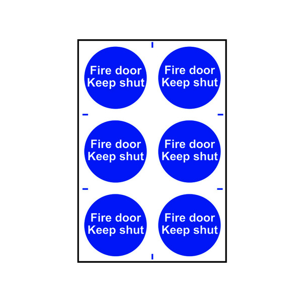Scan SCA0151 Fire Door Keep Shut - 6 PVC Signs 100 x 100mm