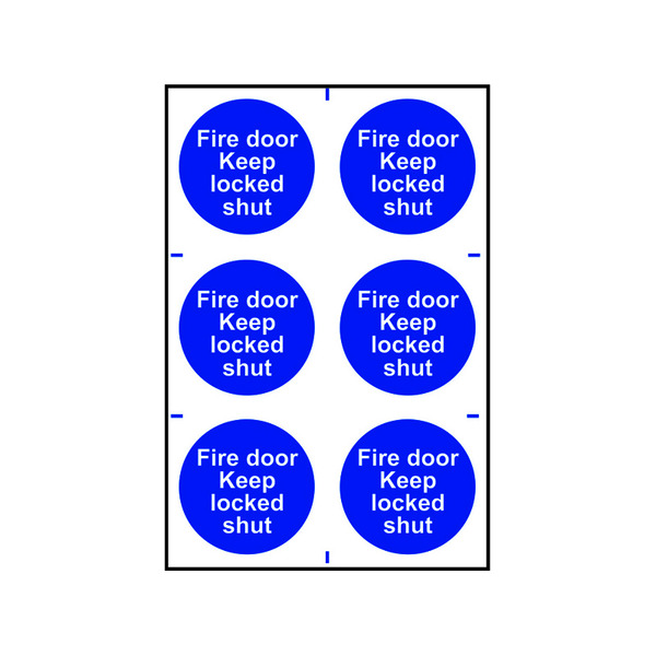 Scan SCA0153 Fire Door Keep Locked Shut - 6 PVC Signs 100 x 100mm