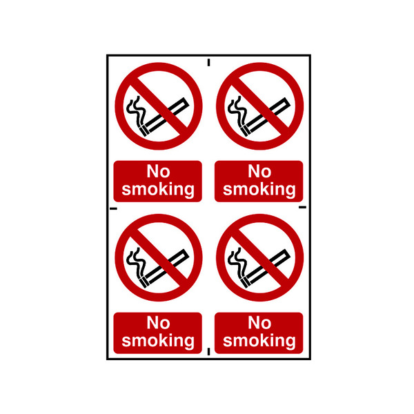 Scan SCA0552 No Smoking - 4 PVC Signs 100 x 150mm