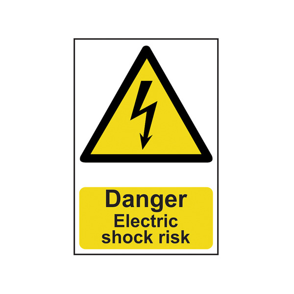 Scan SCA0750 Danger Electric Shock Risk - PVC Sign 200 x 300mm
