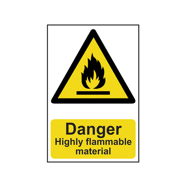 Scan SCA0901 Danger Highly Flammable Material - PVC Sign 200 x 300mm