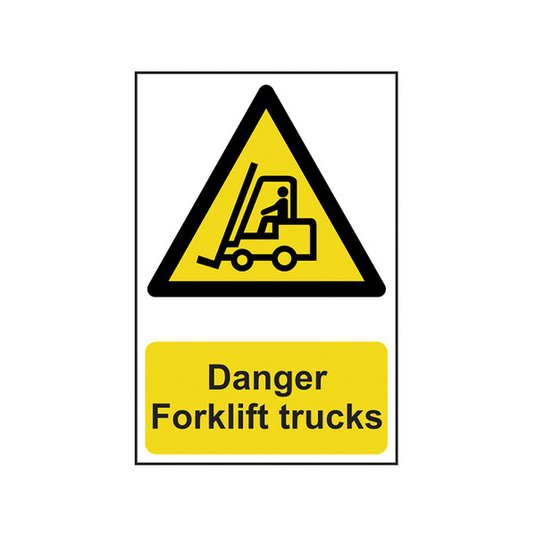 Scan SCA0954 Danger Forklift Trucks - PVC Sign 200 x 300mm