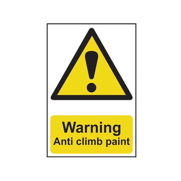 Scan SCA1113 Warning Anti Climb Paint - PVC Sign 200 x 300mm