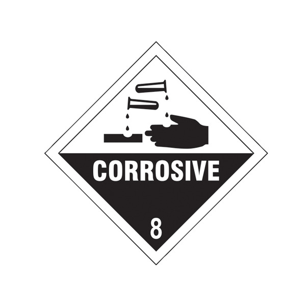 Scan SCA13751 Corrosive 8 - Self Adhesive Vinyl Sign 100 x 100mm