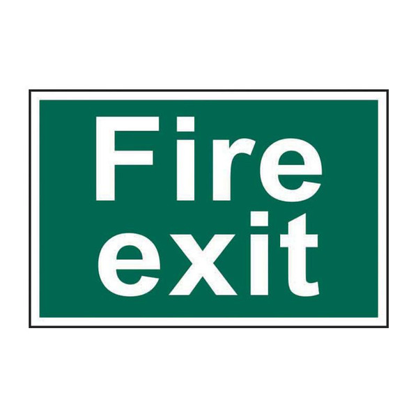 Scan SCA1502 Fire Exit Text Only - PVC Sign 300 x 200mm
