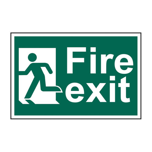 Scan SCA1508 Fire Exit Man Running Left - PVC Sign 300 x 200mm