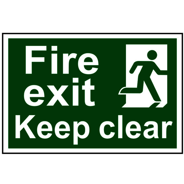 Scan SCA1513 Fire Exit Keep Clear - PVC Sign 300 x 200mm